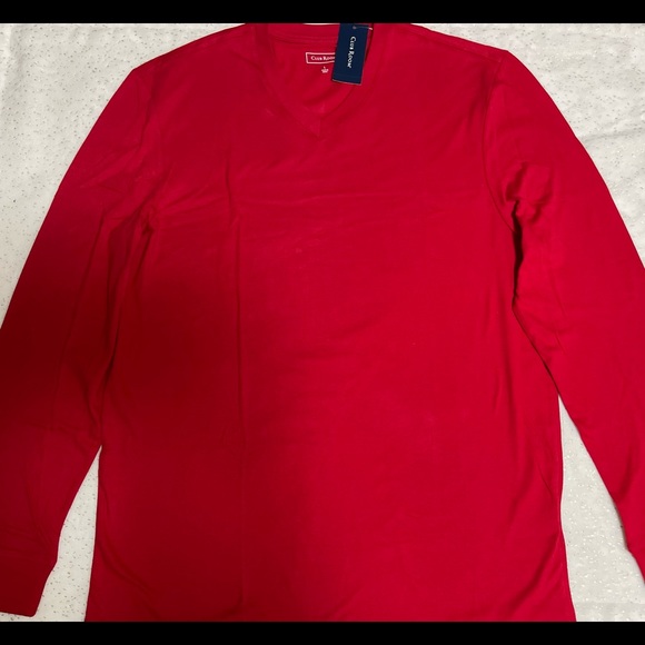 Club Room Men’s V-Neck Long Sleeve T-Shirt Created For Macy’s Fire Size L - Picture 2 of 9